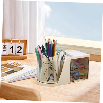 HOODANCOS Modern Desk Organizer with Divided Compartments Space Saving Pen Holder and Makeup Brush Storage Box for Efficient Office Organization Sleek Design for Stylish Workspaces