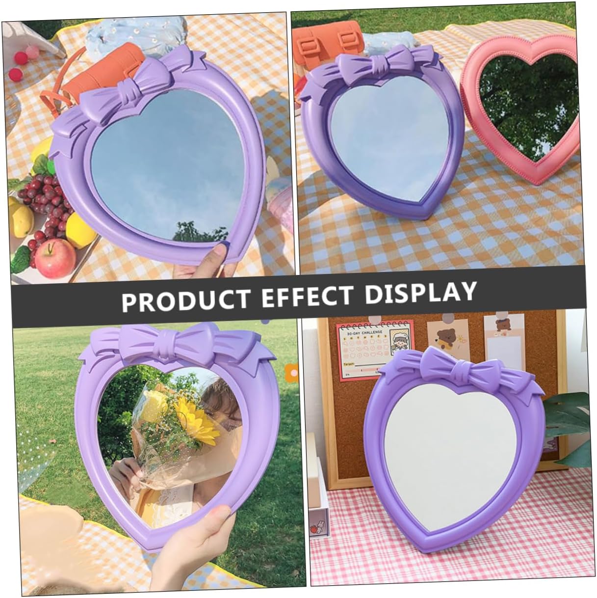VNGBFGDFVN 2 x Mirror Travel Cosmetic Photo Props Tabletop Small Vanity Home Decor Dining Room Decor for Table Desk Top