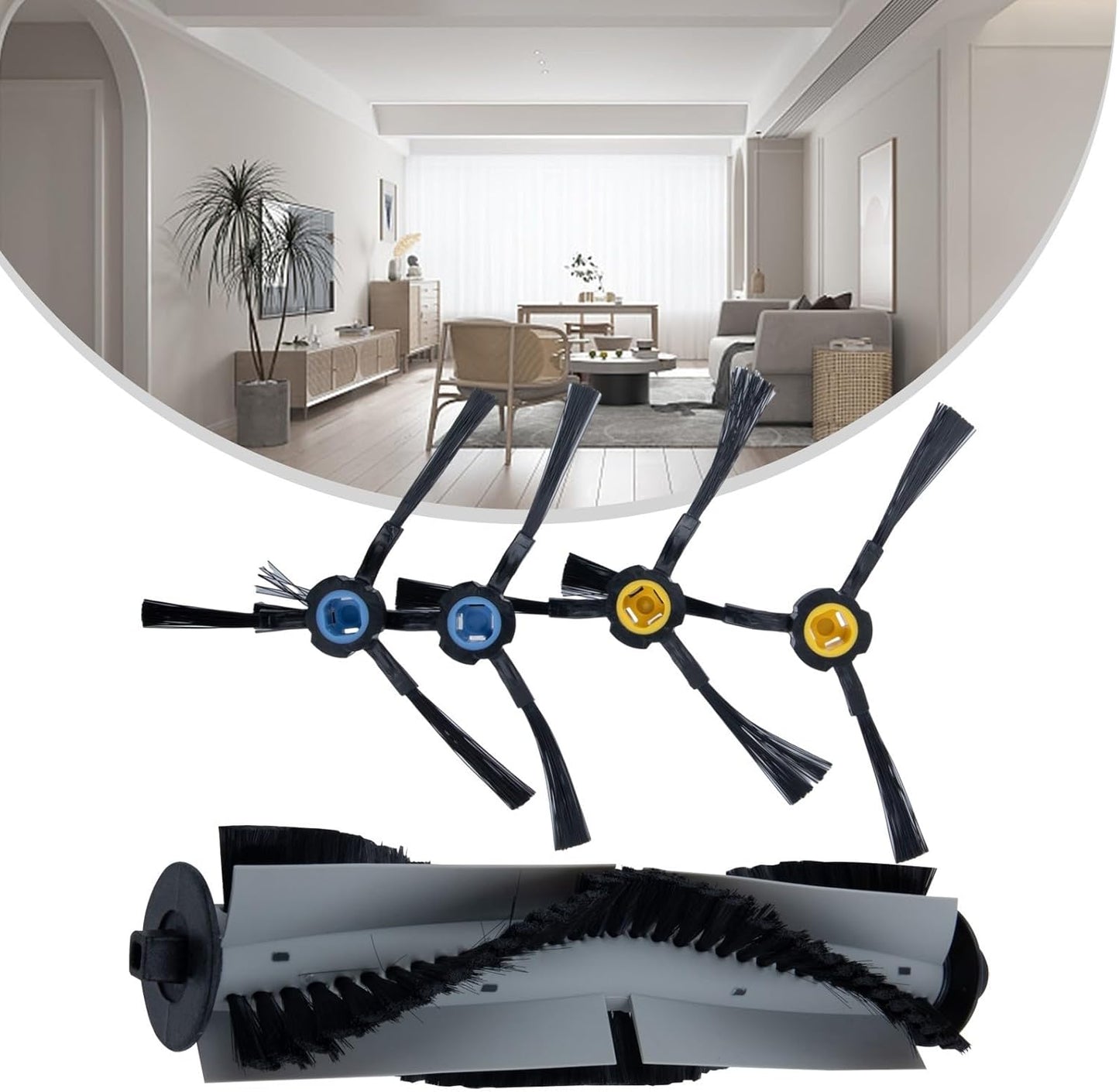 Jonikuper Essential Cleaning Tools - Set di spazzole a rullo di ricambio e spazzole laterali per Silvercrest SSR1 SSRA1, compatibile con modelli di ricambio