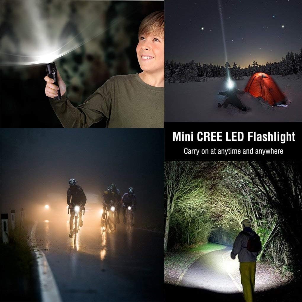 Tactical Flashlight, YIFENG XML T6 Ultra Bright LED Flashlight with Adjustable Focus and 5 Light Modes for Camping Hiking (2 Pack)