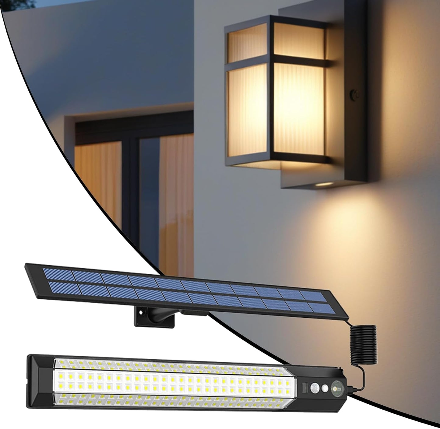 Nuyhgtr Solar Lights Outdoor, Usb Rechargeable Led Light, Smart Porch Lamp with Remote Control, Waterproof Solar Lighting for Barn Garage, Garden Fence, and Yard Use, White