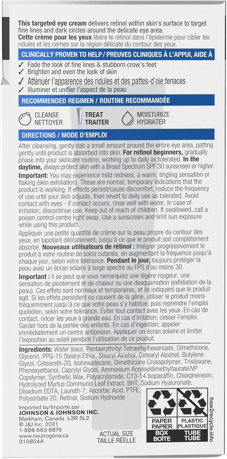 Neutrogena Rapid Wrinkle Repair Regenerating Cream - Retinol Face and Eye Moisturizer - Hyaluronic Acid Serum - 14 Milliliters (packaging May Vary)