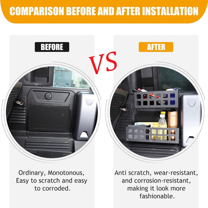 Bekantogy Trunk Right Organizer Compatible with Land Rover Defender 110 2020-2024 Aluminum Alloy Shelf Trunk Right Side Organizer Storage Box Basket Accessories