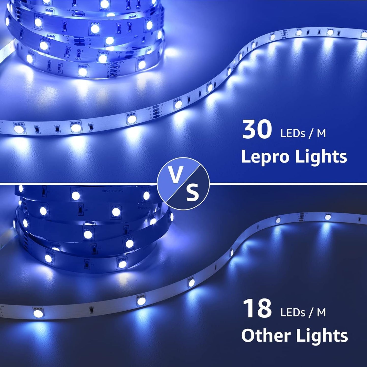 LE Smart Led Lights, 32.8ft(16.4ft*2) 300 LEDs WiFi LED Strip Lights, APP Control Smart LED Light Strip, Work with Alexa and Google Assistant, Non-Waterproof, No Hub Required(Only 2.4G WiFi Supported)