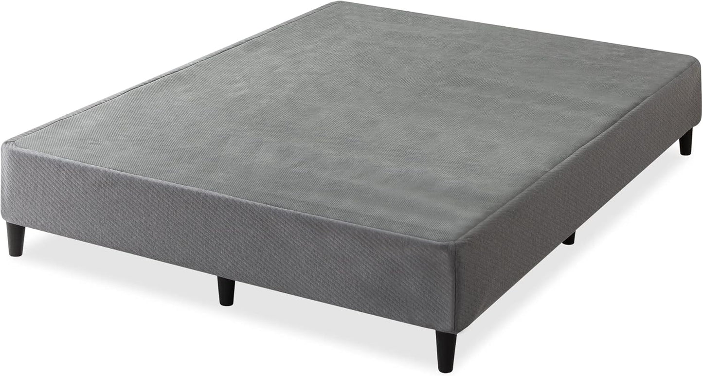 Single Bed Frame, Zinus Upholstery Bed Base Ensemble, Dark Grey