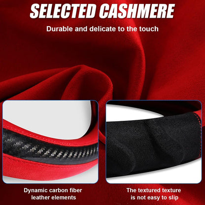 XINLIYA Car Steering Wheel Cover, Automotive Interior Accessories for Women Men, Non-Slip Vehicle Steering Wheel Protector, 15 Inch Universal for SUV, Truck, RV, Van and More（Black/Red）