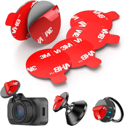 6Pcs Double Sided Adhesive Tape Replacement for Dashboard Car Magnetic Mount, 25mm(0.98in) Round Heat Resistant 3M Sticky Pad for Phone Ring Holder, Mini Dash Cam, Super Self Adhesive Mounting Sticker