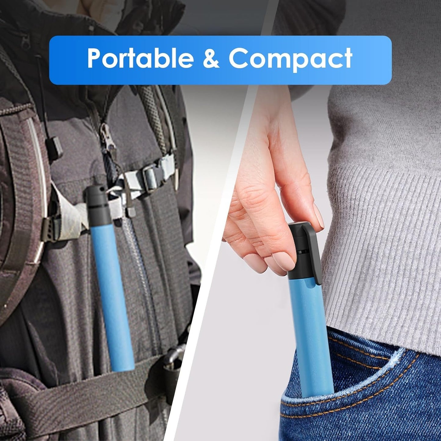 2pcs Water Filter St Emergency Portable System for Camping Hiking Travel