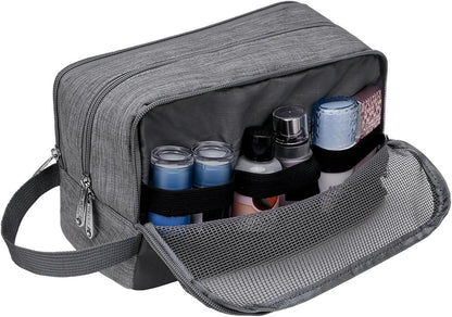 Toiletry Bag Small Nylon Dopp Kit Lightweight Shaving Bag for Men and Women (Cationic Grey)