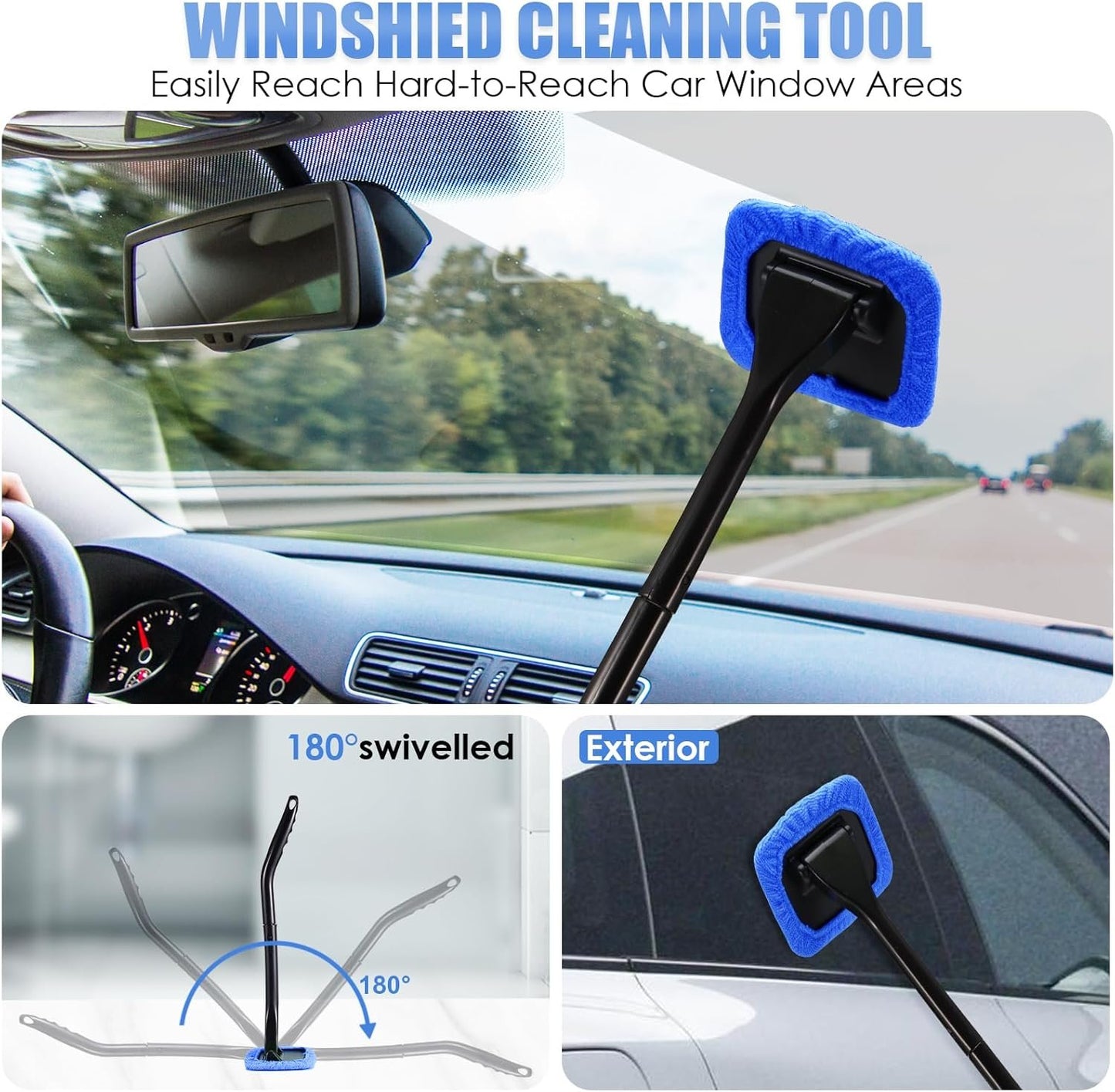 Viewsun Car Cleaning Kit, Car Interior Detailing Kit with High Power Handheld Vacuum, Detailing Brush Set, Windshield Cleaner, Cleaning Gel, Complete Auto Accessories for Men, Women