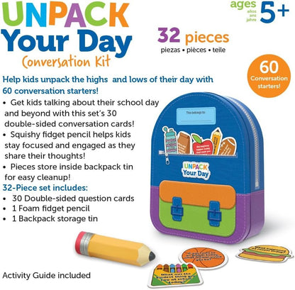 Learning Resources Unpack Your Day Conversation Kit, 32 Pieces, Ages 5+, Social Emotional Learning Toys, Social Emotional Learning Games