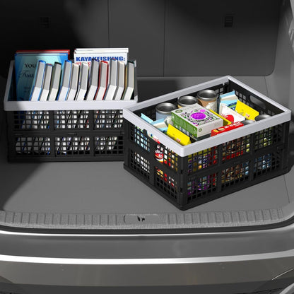 Oymlclivisa 34 L Collapsible Storage Crates, Folding Storage Crate, Plastic Storage Baskets for Grocery, Clothes, Toys, Books, 3 Packs