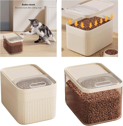 Airtight Dog Food Storage Container with Measuring Cup, Clear Pet Food Storage Bins, Up to 30 lbs, Large Pet Dry Foo𝖽 Storage Bins for Dog Cat Bird and Other Pe𝗍 Foo𝖽 (Clear,Large)