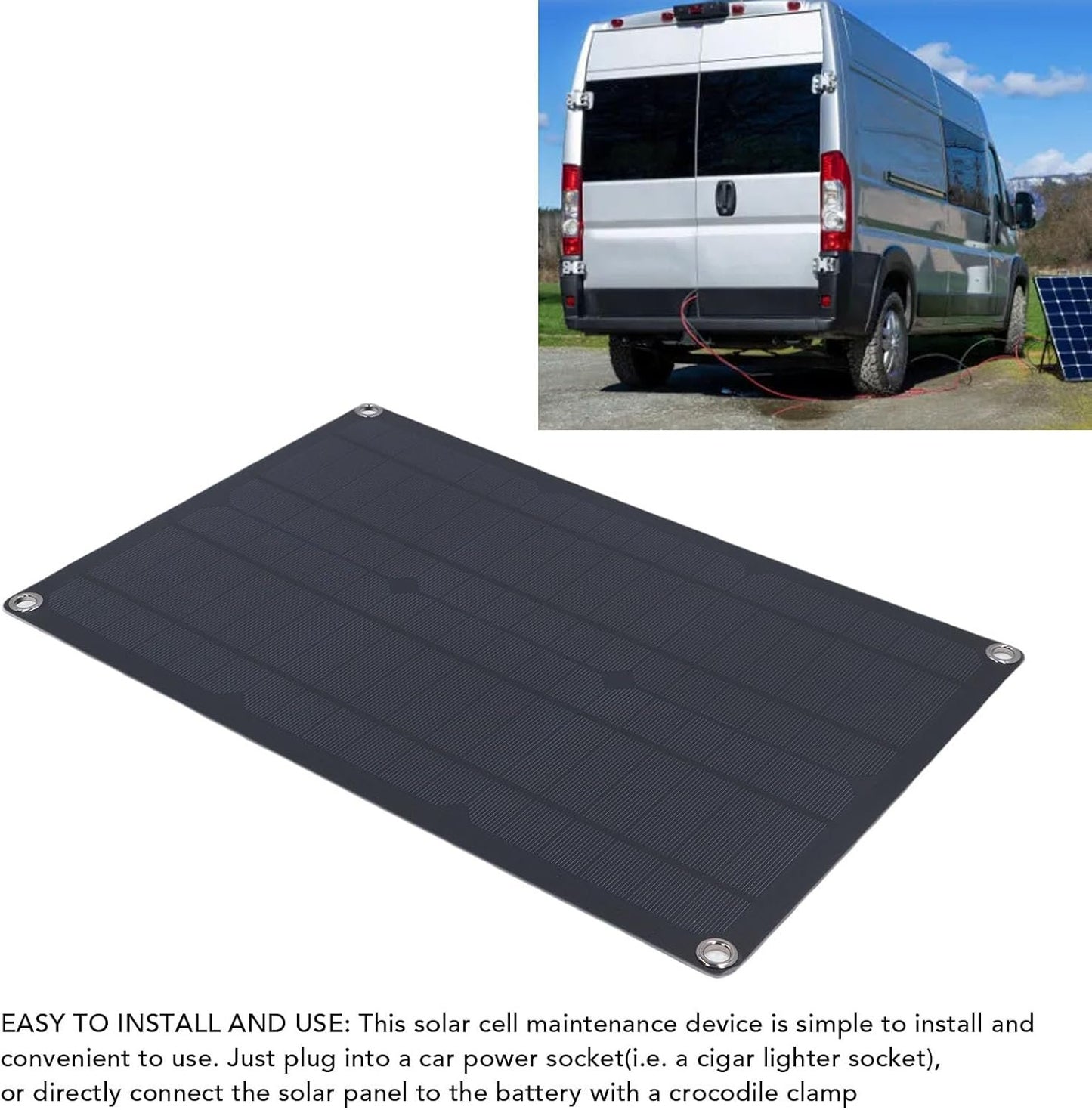 Car Battery Solar Charger, 20W 12V Portable Solar Power Car Battery Charger Solar Battery Charger Maintainer Panel Charging Kit with Controller for Automotive Boat