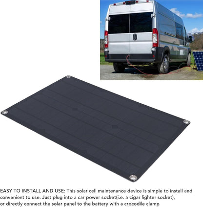 Car Battery Solar Charger, 20W 12V Portable Solar Power Car Battery Charger Solar Battery Charger Maintainer Panel Charging Kit with Controller for Automotive Boat