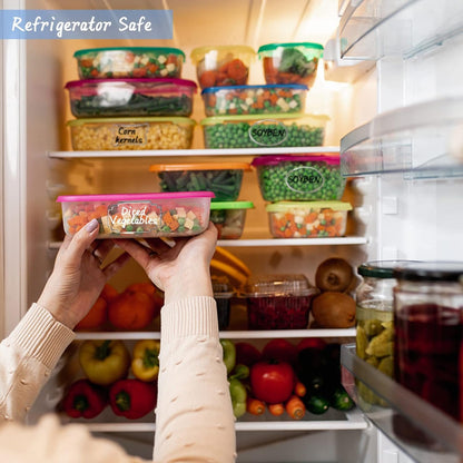 JaoNanl Removable Clear Labels for Jars, Transparent Label Stickers with Silver Border,Waterproof Write-On Kitchen Labels with Markers for Food Container,Storage Bin,Spice Jar,Home Organization,138Pcs