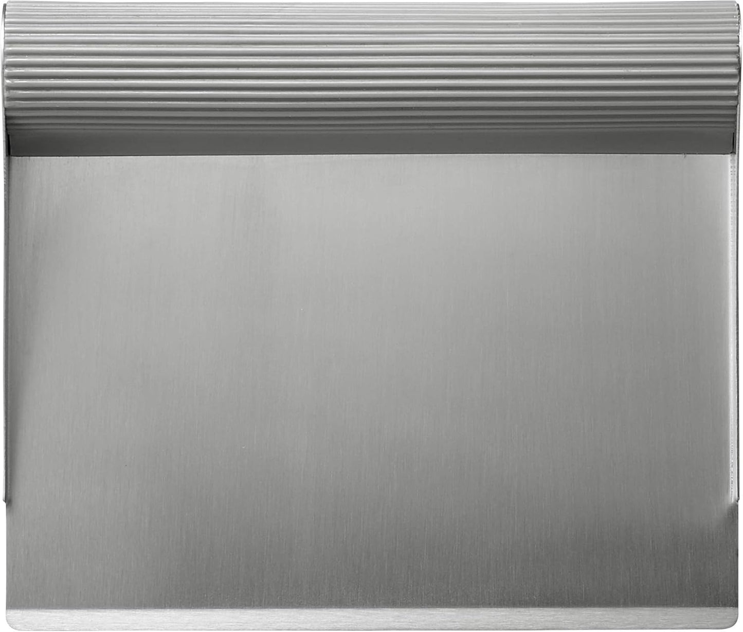 Rachael Ray Tools and Gadgets Stainless Steel Pastry Scraper/Bench Scrape/Kitchen Tool for Baking and Cooking/Dishwasher Safe, Sea Salt Gray, 6x5x1in