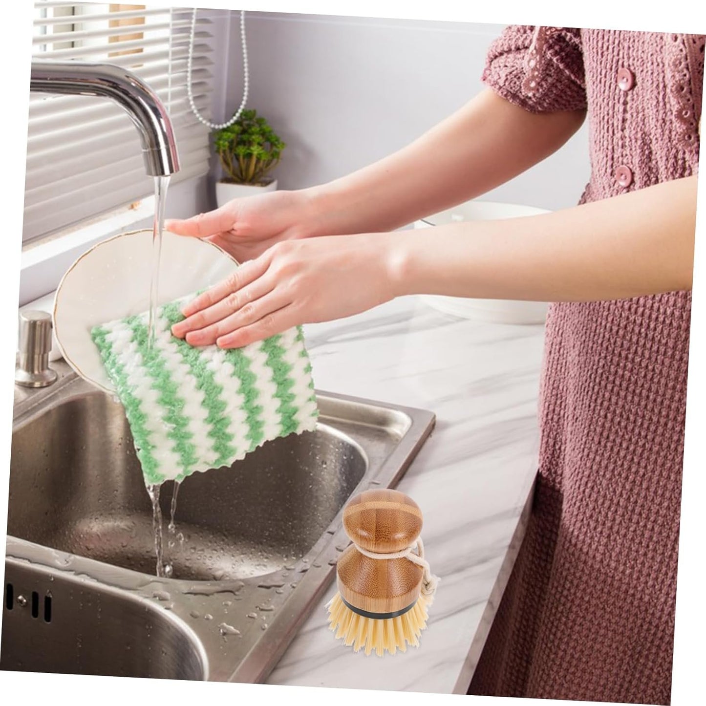 Alipis 2pcs Handle Dish Brush Ergonomic Dish Scrubber for Pots Pans Sinks Stovetops Kitchen Cleaning