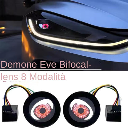 Devil Eyes Light, LED Dynamic Headlights, WiFi Control Car Light, 12V Headlight Bulbs, Projector Lens Lamp, Automotive LED Headlights, Dynamic LED Car Lights, WiFi Headlight Projector