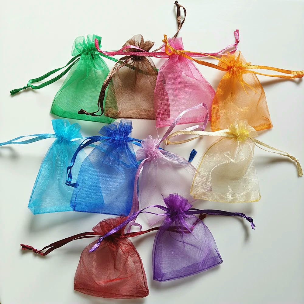 100pcs Organza Gift Bag Multicolor Drawstring Pouches For Candy Jewelry Bag Packing Wedding Gift Bags Organza Bag