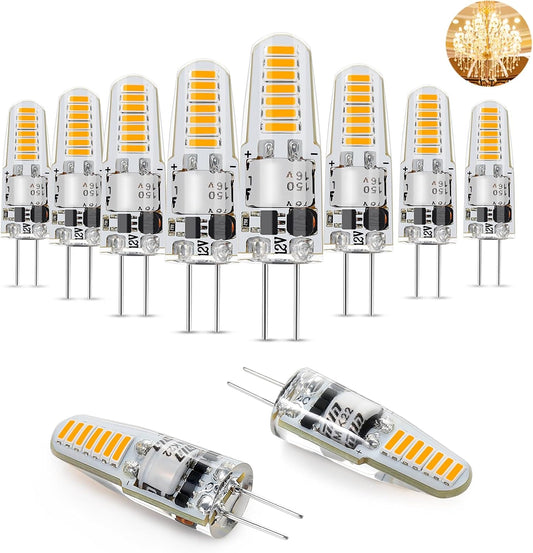 I-SHUNFA G4 1.2W LED Bulbs, AC/DC 12V, Warm White 3000K LED Bulb, Replaces 15W Halogen Bulbs, G4 110LM, Non-Dimmable Bulb, Stud Base Lamp, 10 Pack