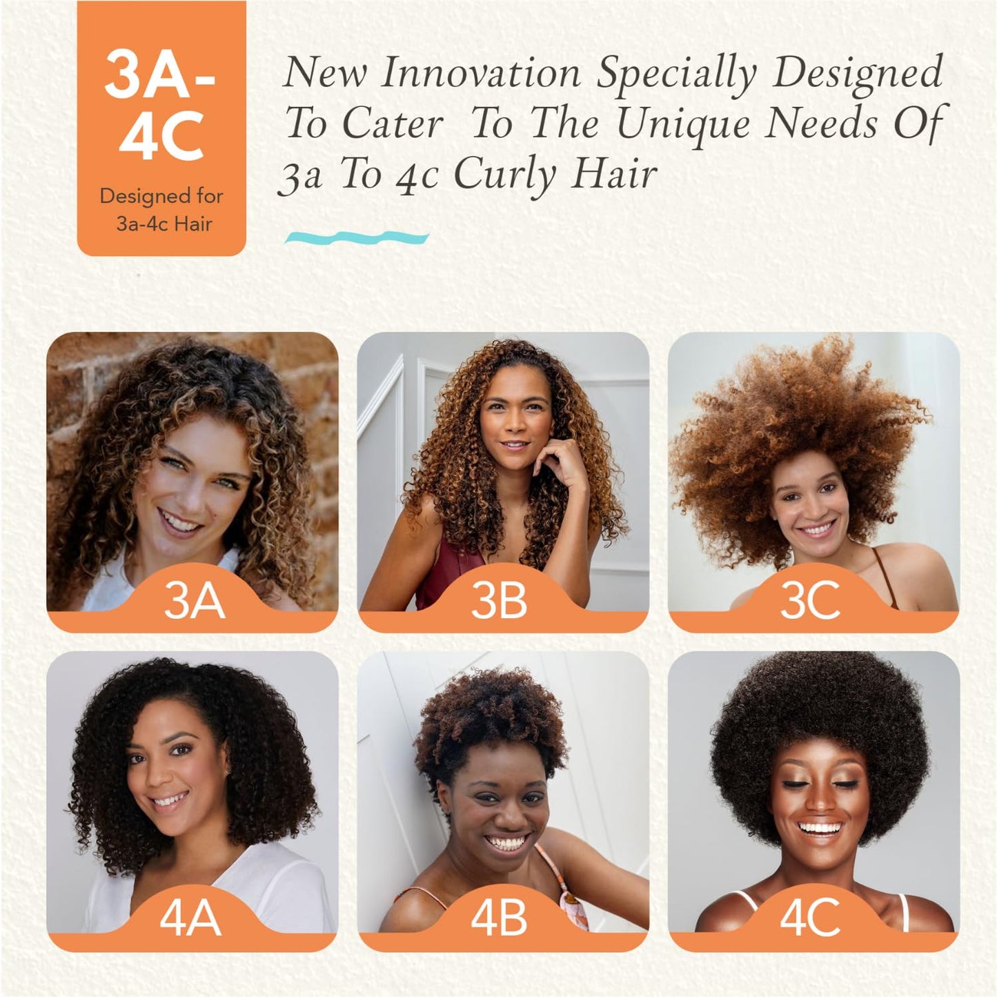 Manta Curls Anti-Breakage Hairbrush – Detangling Brush for Curly & Afro Hair, Gentle Wet & Dry Hairbrush for Women, Orange