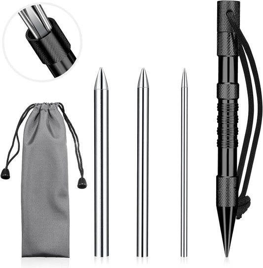 Paracord Knotters Tool Marlin Spike with 3 Pieces Paracord Fid Paracord Tools Marlin Spike Stainless Steel Paracord Needle Lacing Needles for Paracord Leather Rope Cords Work Bracelet Weaving (Black)