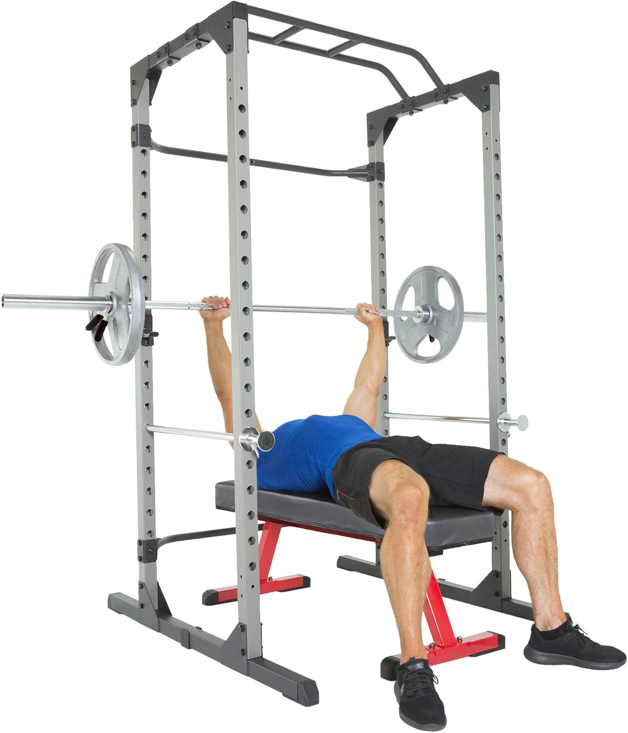 Fitness Reality 2816 Steel J-Hooks for Squat Rack Power Cage - Designed to Hold Weight Lifting Bars for Squats, Bench Presses, and More - Home Gym Accessories - 800 Lb. Capacity for 2 Hooks,Black
