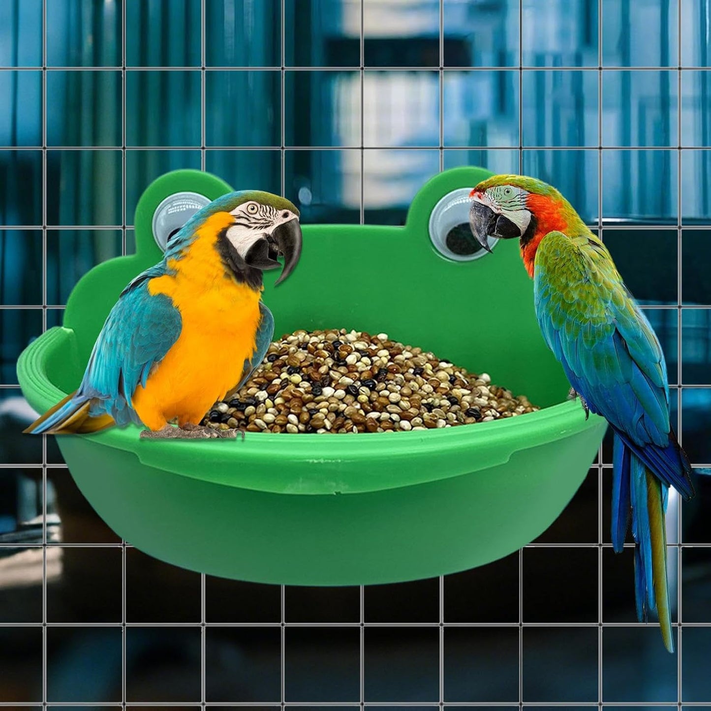 Bird Food Bowl, Parrot Watering Bowl, Splash-Proof Parrot Watering Feeding Dish for Macaw Lovebirds, Parakeet Bathing Container