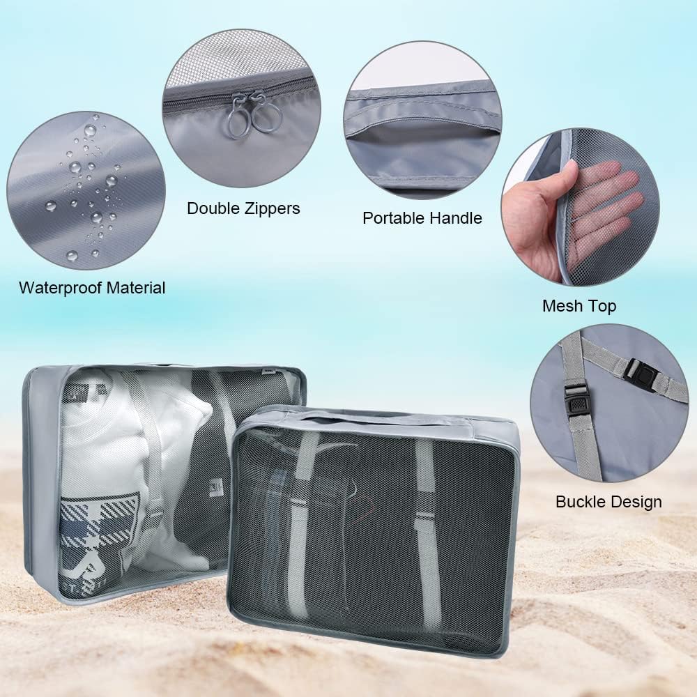 OSDUE Suitcase Packing Cubes, 8 Pieces Thickened Travel Organizer, Travel Bags, Travel Accessories, Essential Organizer, Clothes, Shoes, Cosmetics, Toiletries, Bags