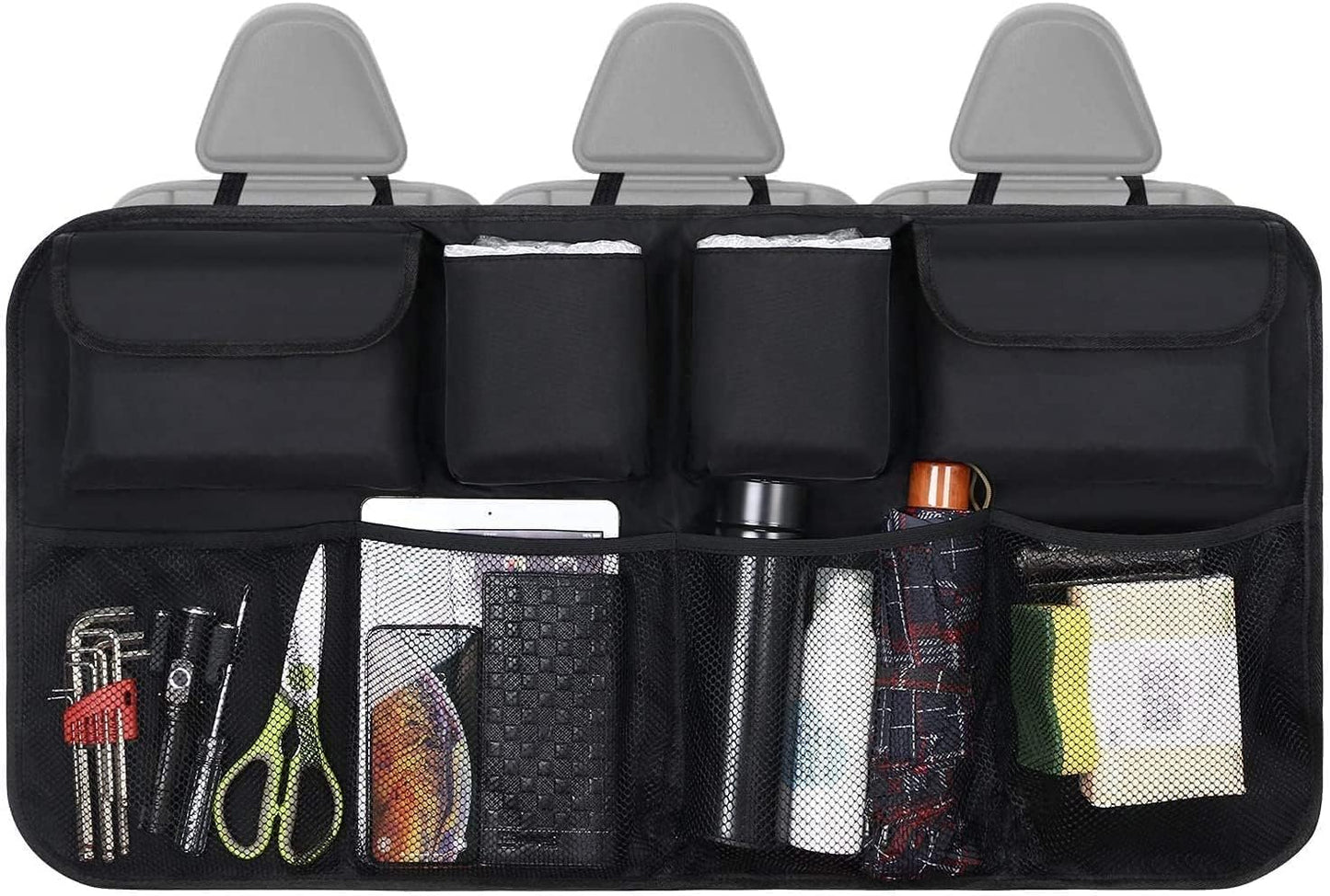 CTFIVING Car Trunk Backseat Organizer Backseat Hanging Organizer with 8 Large Storage Bag Trunk Organizer for SUV,Truck