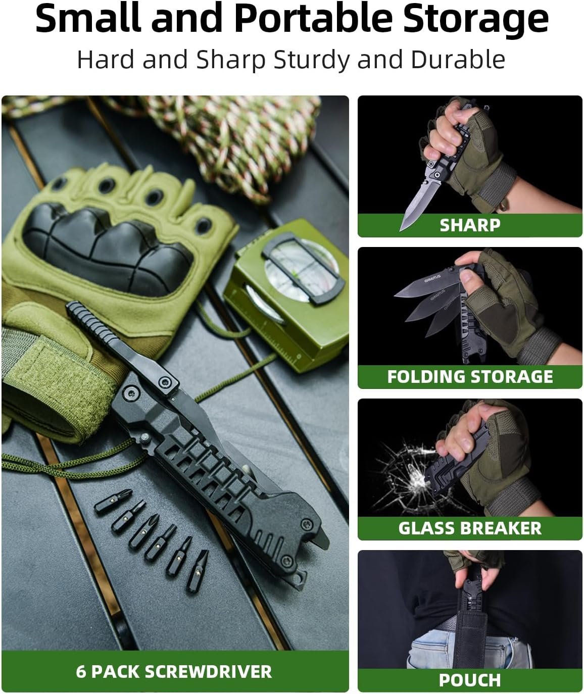 Multitool Camping Accessories 17 in 1 Fire Starting Sticks, Bottle Opener, Saw Screwdrivers Bottle Opener, Whistle, Window Breaker and More -Perfect for Camping, Outdoor, Survival, Gifts for Men Dad