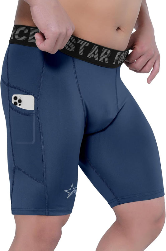 Starforce Apparel Men’s Compression Shorts - Quick Dry Athletic Workout Running Shorts, Moisture Wicking Spandex Tights, Anti-Chafing Gym Underwear for Sports & Training