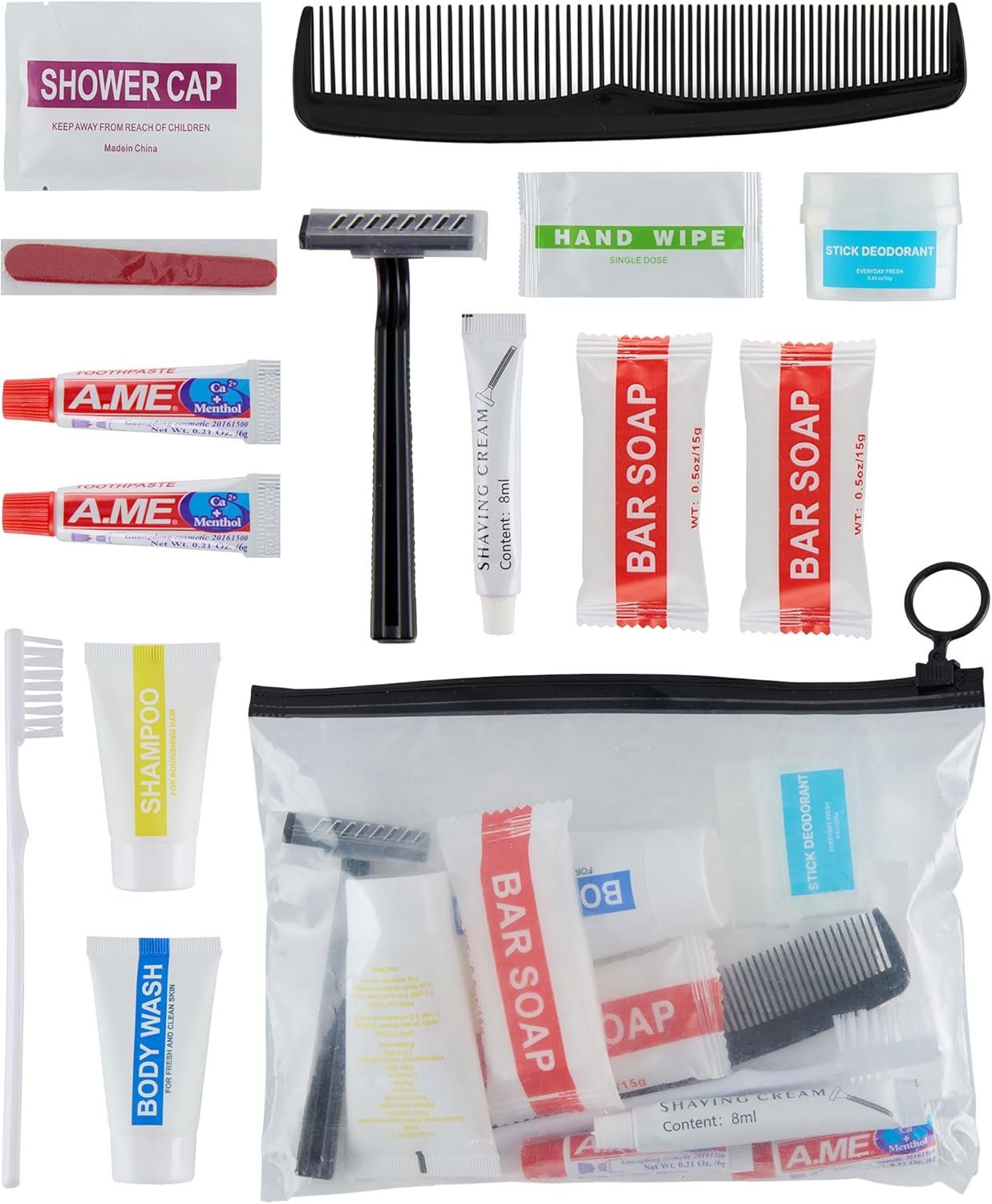 BILLIONHATS Wholesale Basic Hygiene Kits for Donations – Bulk Toiletry Supplies in Zip Pouch – Perfect for Donations Homeless Shelters, Relief Efforts & Charity Drives, Case of 25 Basic Hygiene Kits