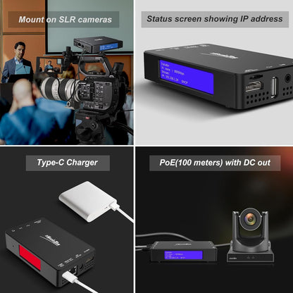 4K HDMI Video Encoder/Decoder, ZowieBox, Native NDI HX3 (Certified) Converter/Player, UVC to HDMI, Pass-Through Video Capture Recorder, SRT/RTMP(S)/RTSP, Live Streaming to YouTube
