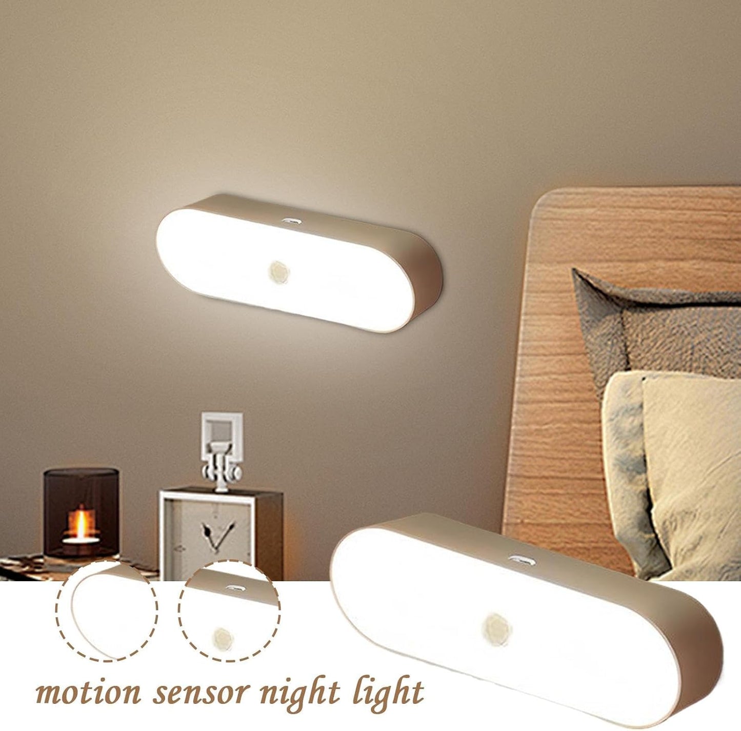 Sensor Lights Indoor, Magnetic Motion Lamps, Smart Portable Nightlight, Ricaricabile LED Light, Ideale per Home Decor, Staircase, Bedroom, Kitchen, Hallway, Room Lighting