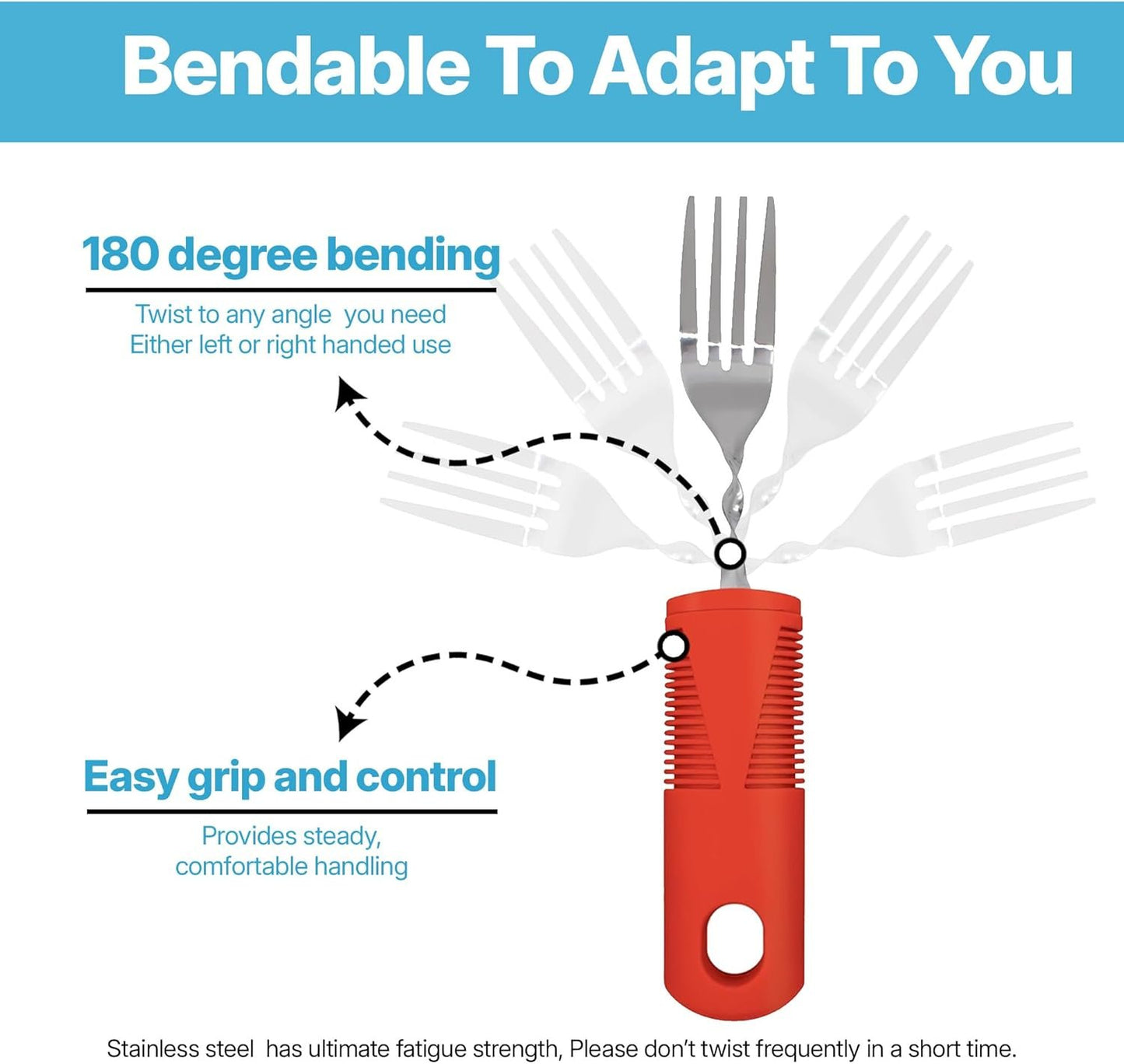 Carex Adaptive Utensils – Weighted Cutlery Set for Hand Tremors, Parkinson’s & Arthritis – Large Handled Easy Grip Silverware for Weak Grips – Seniors Aids & Elderly Assistance Dining Tool