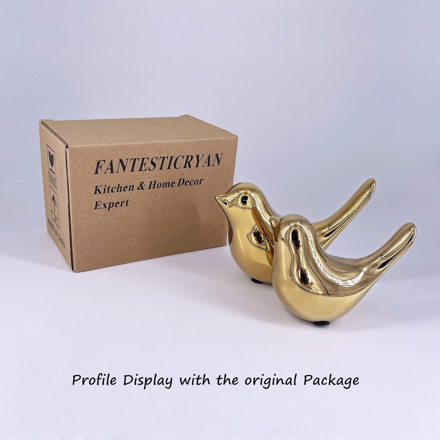 FANTESTICRYAN Small Animal Statues Home Decor Modern Style Gold Decorative Ornaments for Living Room, Bedroom, Office Desktop, Cabinets