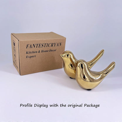 FANTESTICRYAN Small Animal Statues Home Decor Modern Style Gold Decorative Ornaments for Living Room, Bedroom, Office Desktop, Cabinets