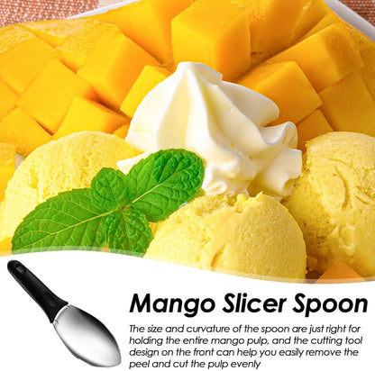 Cutting Mango Tool - Dragon Fruit Prep Tool | Stainless Steel Mango Slicer Remover Tool | Mango Cutting Tools | Remover Avocado Spoon Mango