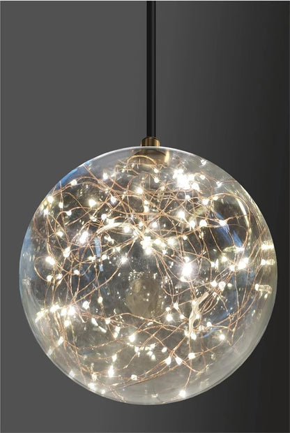 Clear Glass Bubble Ball Chandelier Modern Restaurant Indoor Starlight Kitchen Bedroom Foyer Hanglamp Romantic Star Lighting