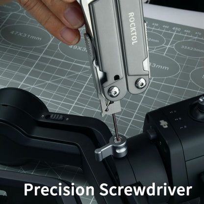 ROCKTOL Multitool Pliers, EDC Multitool Pocket Knife VG10 Blade, 27-in-1 Multi-Tool with Titanium-Plated Handle, Precision Screwdriver, Gut Hook for Hunting, Backpacking, Hiking, Camping, (Gen-R)