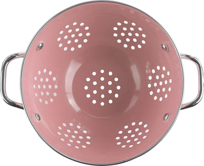 Reston Lloyd Food Prep Strainer Steel Colander, 1.5 QT (48 OZ/1.4 L), Pink