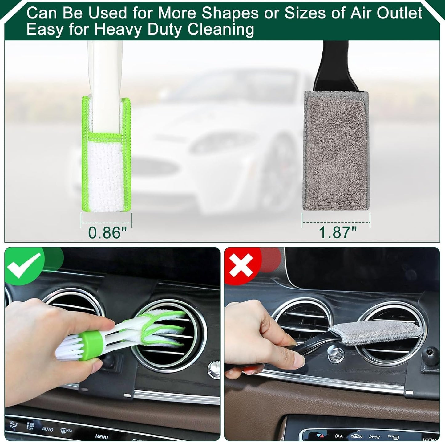 Car Detailing Brushes Duster Cleaning Kits, Soft Hair Dashboard Air Vent Crevice Dusting Detail Cleaner Interior Accessories Tools for Decoration,Automotive,Truck,SUV,RV
