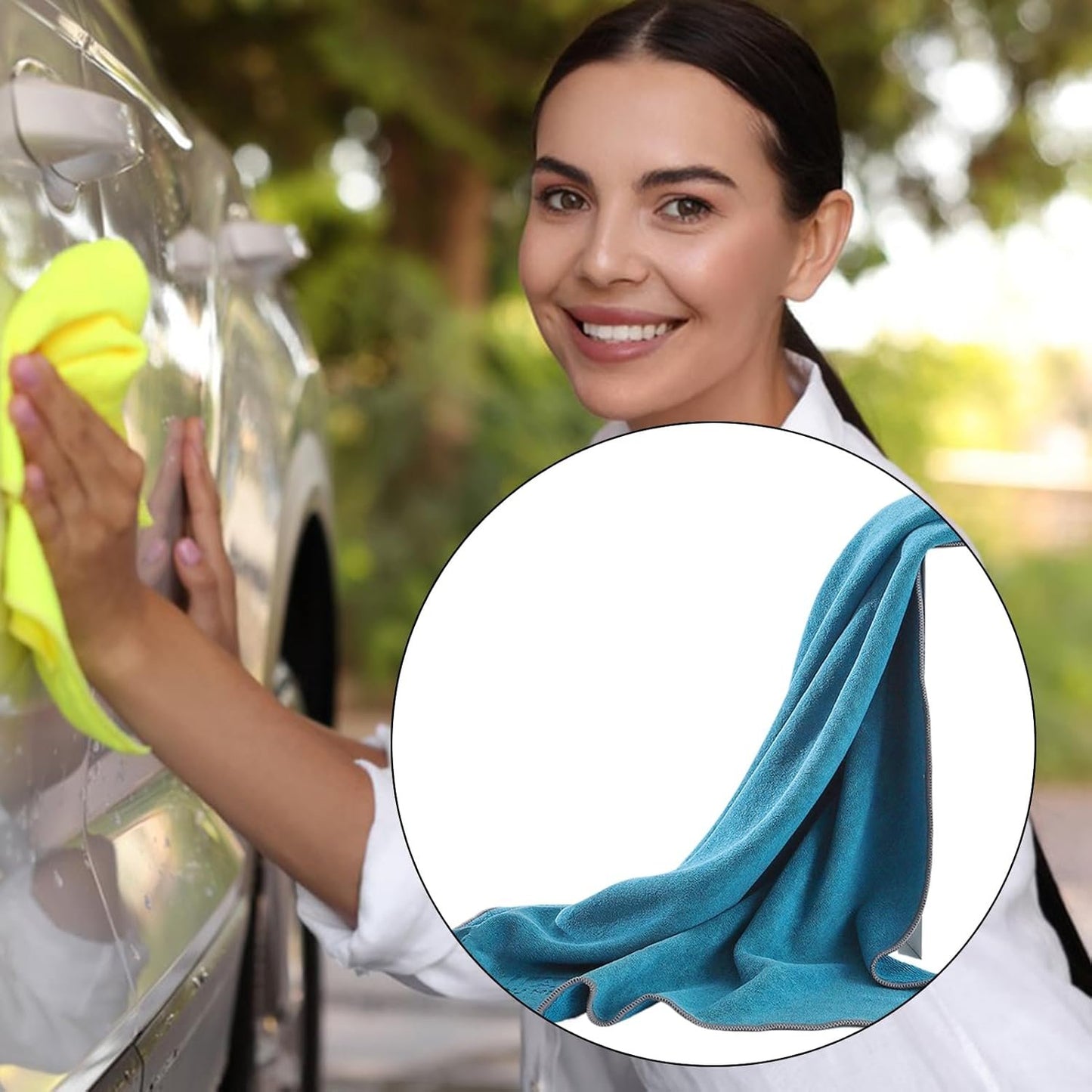 Microfiber Towels, Thick Auto Cleaning Cloth, 13.78 x 29.53 Inches Multifunctional Quick-Drying Microfiber Towel for Housekeeping, Detailing, and Car Cleanings