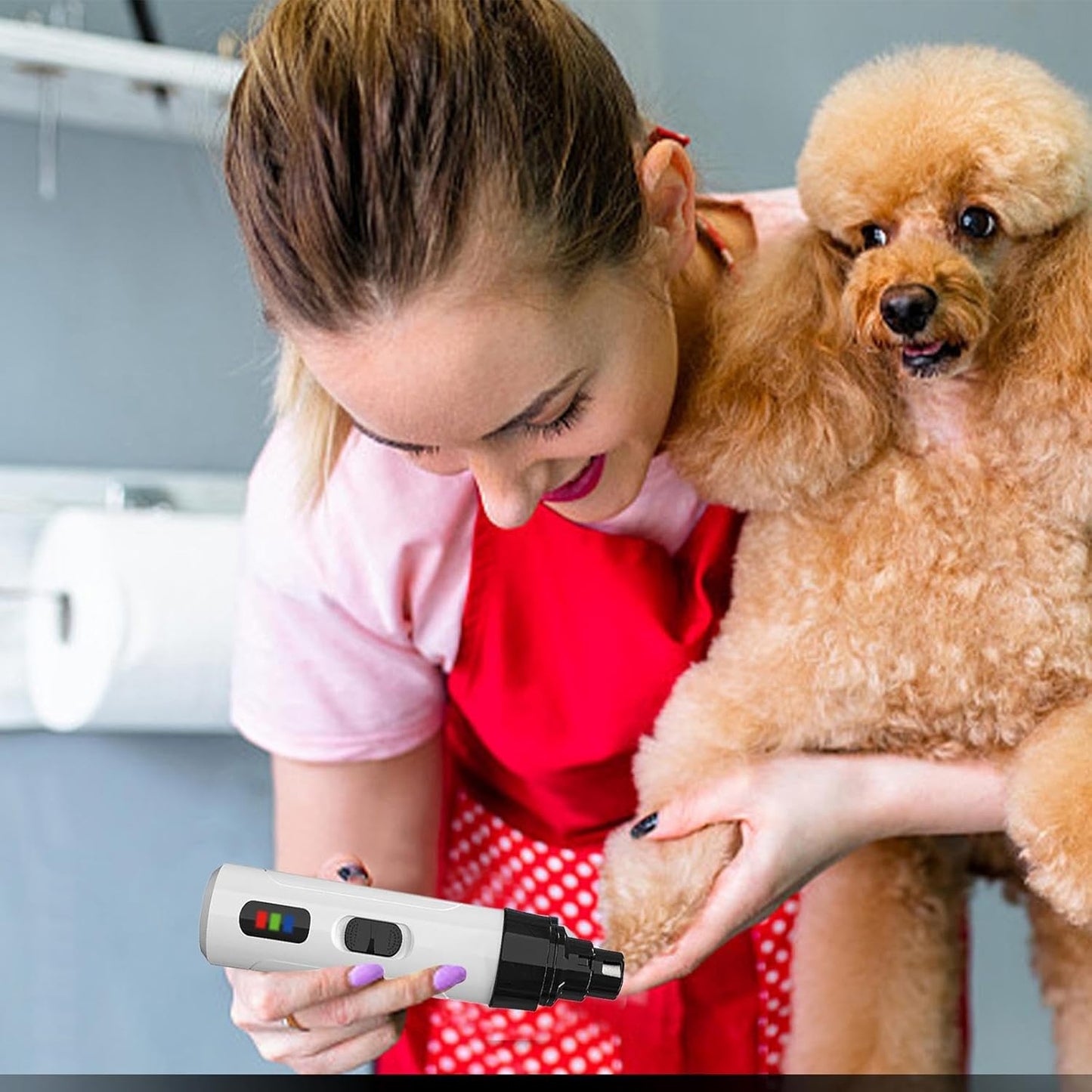 Dog Nail Grinder, Quiet ABS Cat Nail Trimmer, 2-Speed Adjustable Design, Rechargeable Pet Grooming Tool, Supplies for Hygiene, Suitable for Dogs, Cats, Small Animals, 5.51x1.38x1.38 in