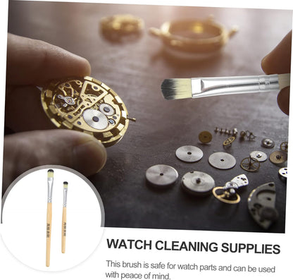ELAYARD 2Pcs Watch Movement Cleaning Brush Soft Brushes for Watch Parts Repair Essential Tool for Watchmakers and Repairers for Cleaning Watch Movements and