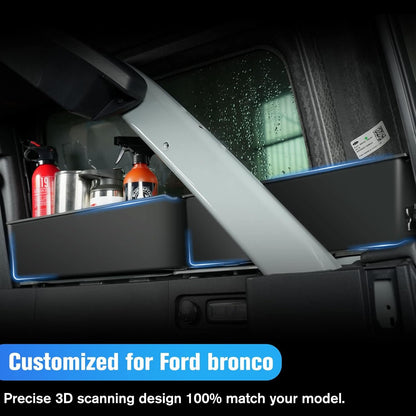 LitMiRaCle Trunk Storage Tray Organizers Rear Cargo Side Box is Applicable to Ford Bronco 2021 2022 2023 4 Door, Trunk Storage Box, Internal Accessories, Black Matte Finish