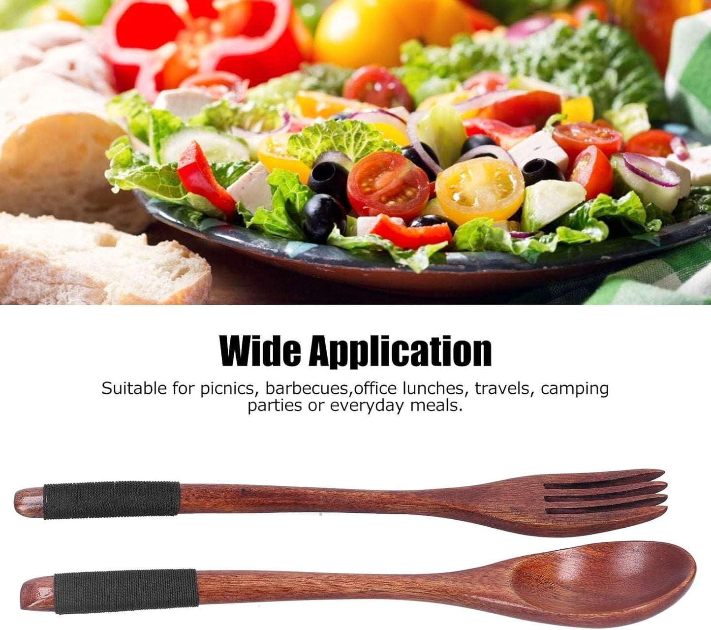 Wooden Utensil Set for Eating, Wooden Spoons Forks Set Wooden Cutlery Set Reusable Tableware Cutlery Set Travel Utensils Japanese Wooden Utensil Set for Office Camping Traveling