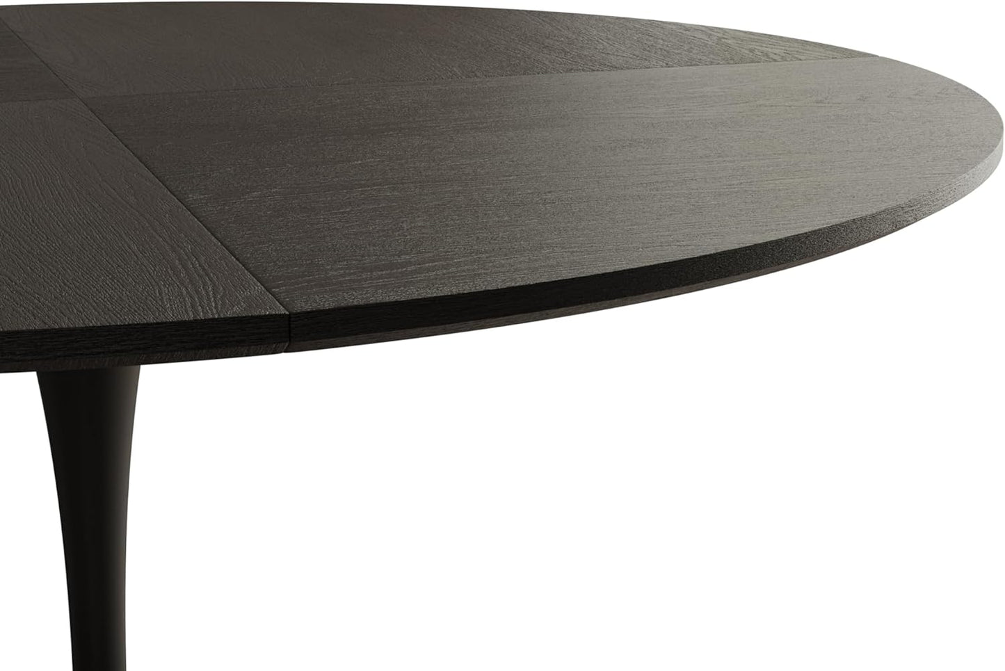 47.24" Modern Round Dining Table, Four Patchwork Tabletops with Black Color Solid Wood Grain Table Top, Metal Base Dining Table, End Table Leisure Coffee Table